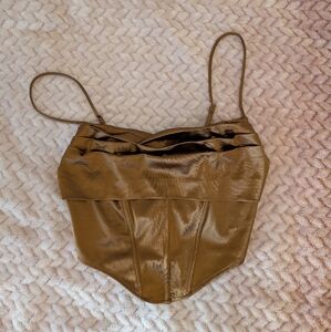 Brown Satin Corset Top